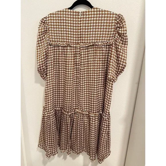 $338 Birgitte Herskind Sus Shift Dress  Pepita Houndstooth Print Size US 12 XL - Picture 6 of 7